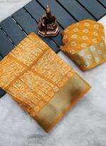 Satin Yellow Casual Wear Foil Printed Saree